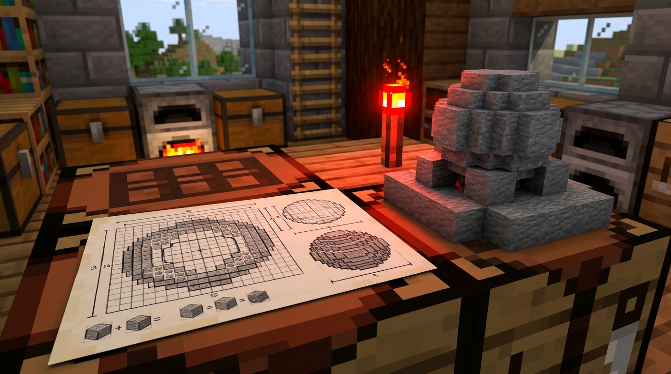 Minecraft Voxel Architecture, Circles & Blueprint Building Guide